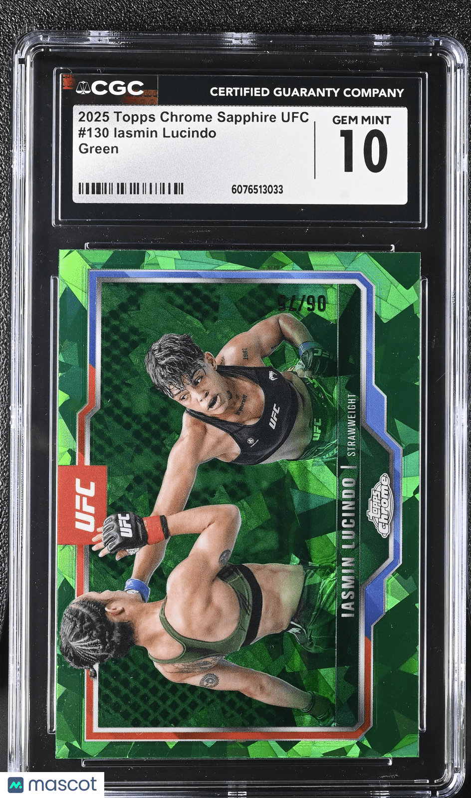 2025 Topps Chrome Sapphire UFC Iasmin Lucindo 130 Green CGC 10Graded Sports Cards