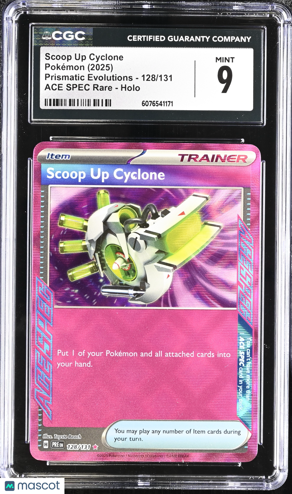 2025 Pokemon Scoop Up Cyclone 128/131 Ace Spec Rare CGC 9Graded TCG/CCG
