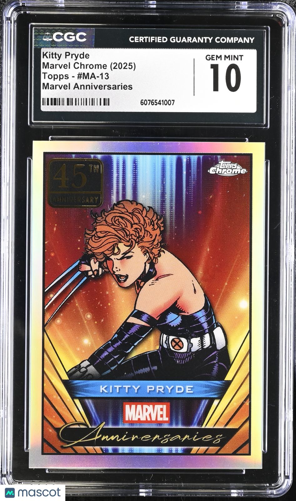 2025 Topps Marvel Chrome Kitty Pryde Marvel Anniversaries MA - 13 CGC 10Graded Non - Sports Cards