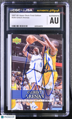 2007-08 Upper Deck First Edition Gilbert Arenas Hand Signed Auto CGC Authentic