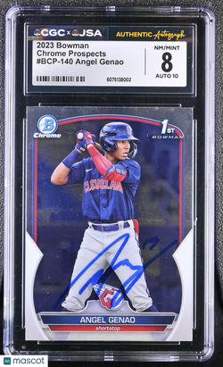 2023 Bowman Chrome Angel Genao #BCP-140 Hand Signed Auto CGC 8 Auto 10