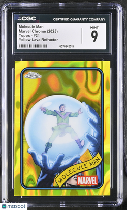 2025 Topps Marvel Chrome Molecule Man Yellow Lava Refractor #21 CGC 9