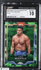 2025 Topps Chrome Sapphire UFC Alonzo Menifield 159 Green 04/75 CGC 10Graded Sports Cards