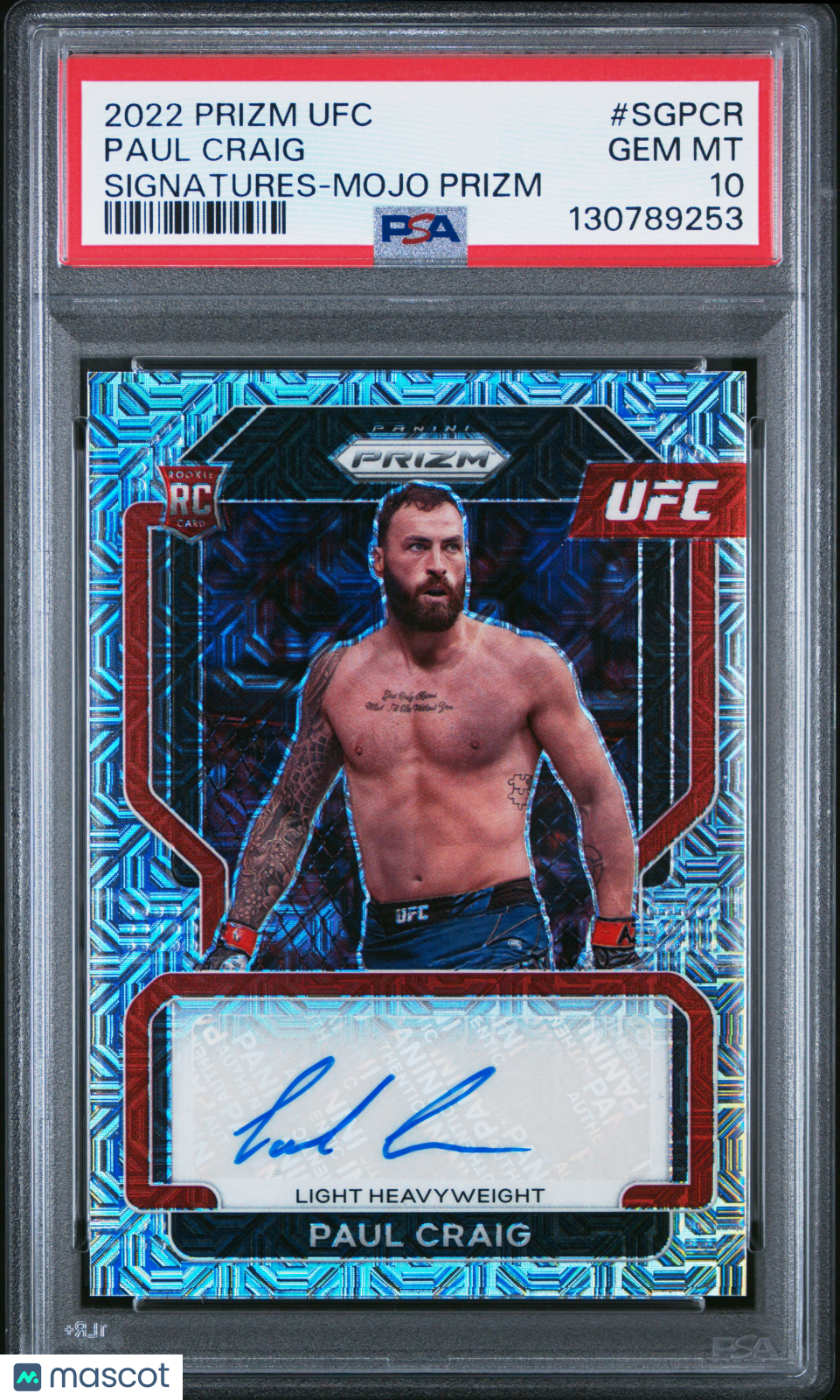 2022 Panini Prizm UFC Signatures Paul Craig SG - PCR Mojo Prizm 02/25 Auto PSA 10Graded Sports Cards