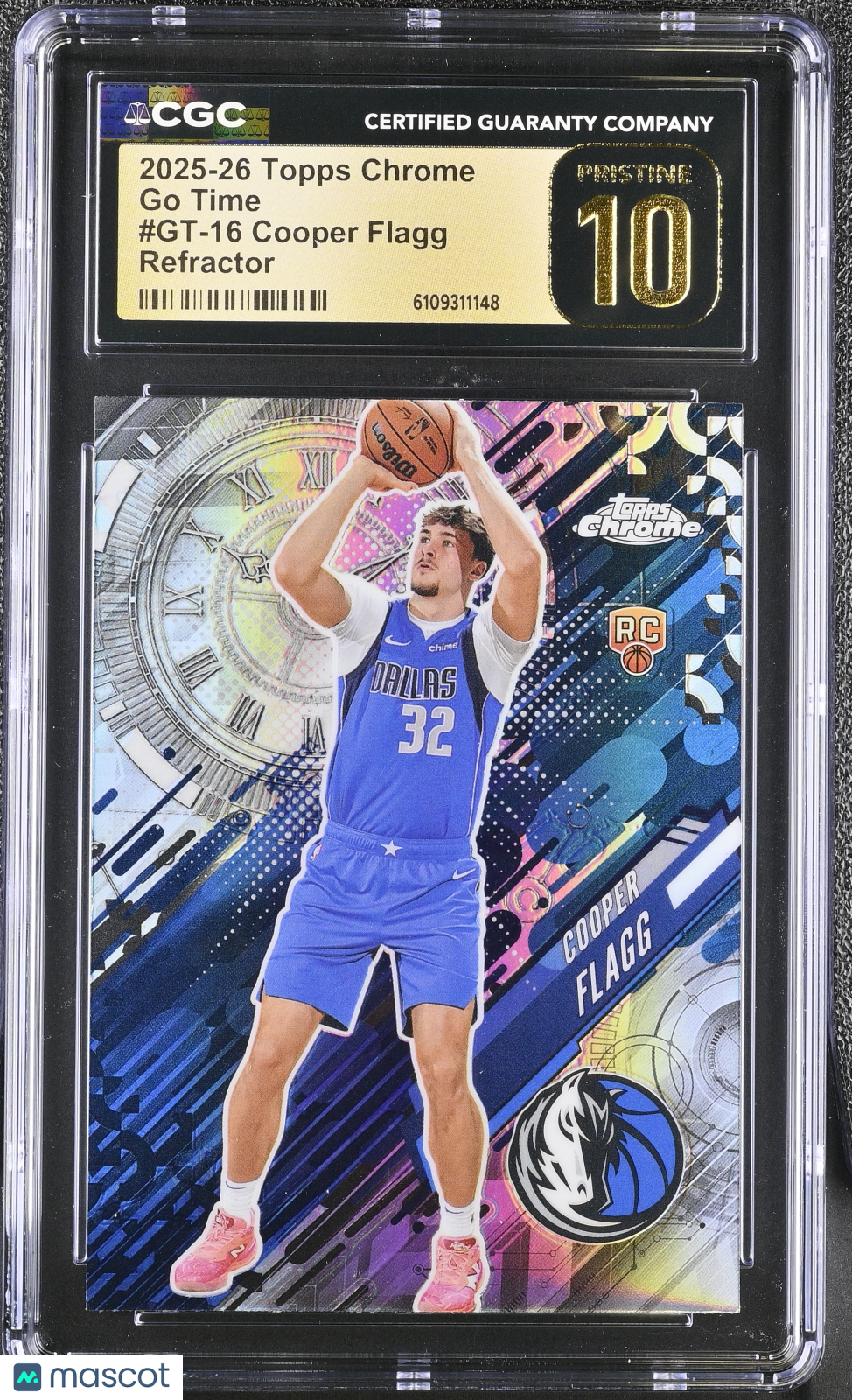 2025 - 26 Topps Chrome Cooper Flagg Refractor Go Time CGC PRISTINE 10 NO HIGHERGraded Sports Cards Main image