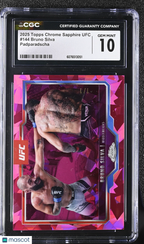 2025 Topps Chrome Sapphire UFC Bruno Silva 144 Padparadscha 1/1 CGC 10Graded Sports Cards