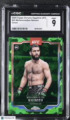 2025 Topps Chrome Sapphire UFC Muhammadjon Naimov 45 Green 33/75 CGC 9Graded Sports Cards
