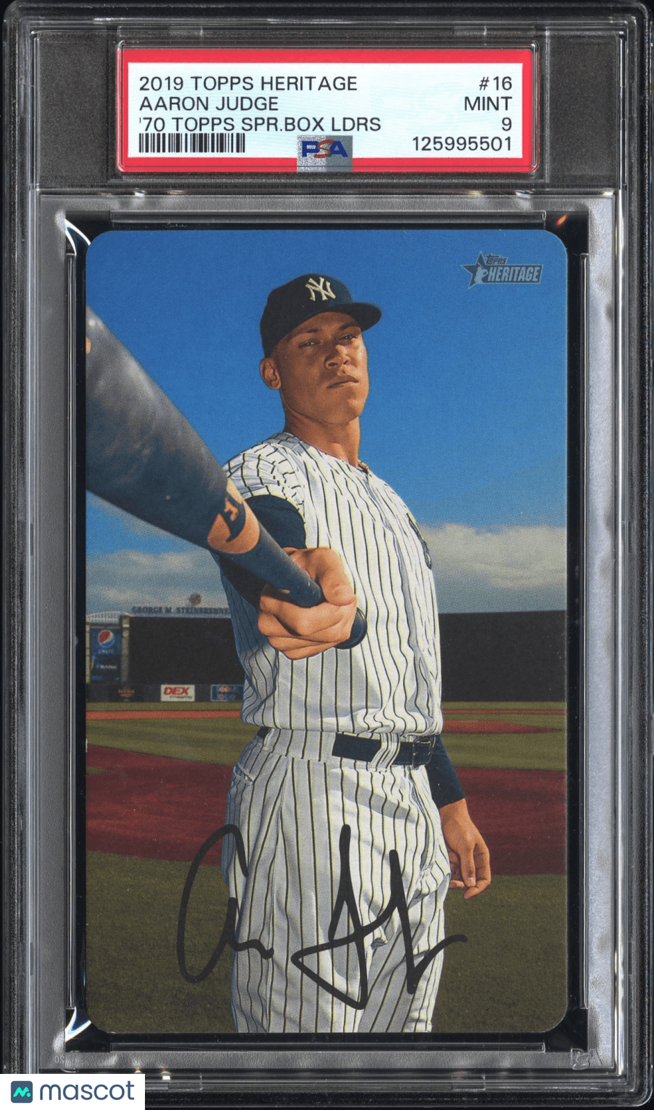 2019 Topps Heritage 1970 Topps Super Box Loaders Aaron Judge 16 PSA 9Graded Sports Cards