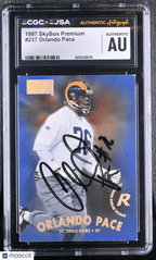 1997 Skybox Premium Orlando Pace 237 Hand Signed Auto Rookie CGC AuthenticGraded Sports Cards