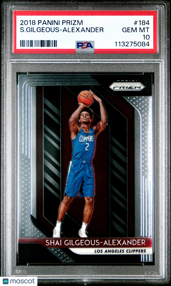 2018-19 Panini Prizm S. Gilgeous-Alexander #184 RC Rookie PSA 10