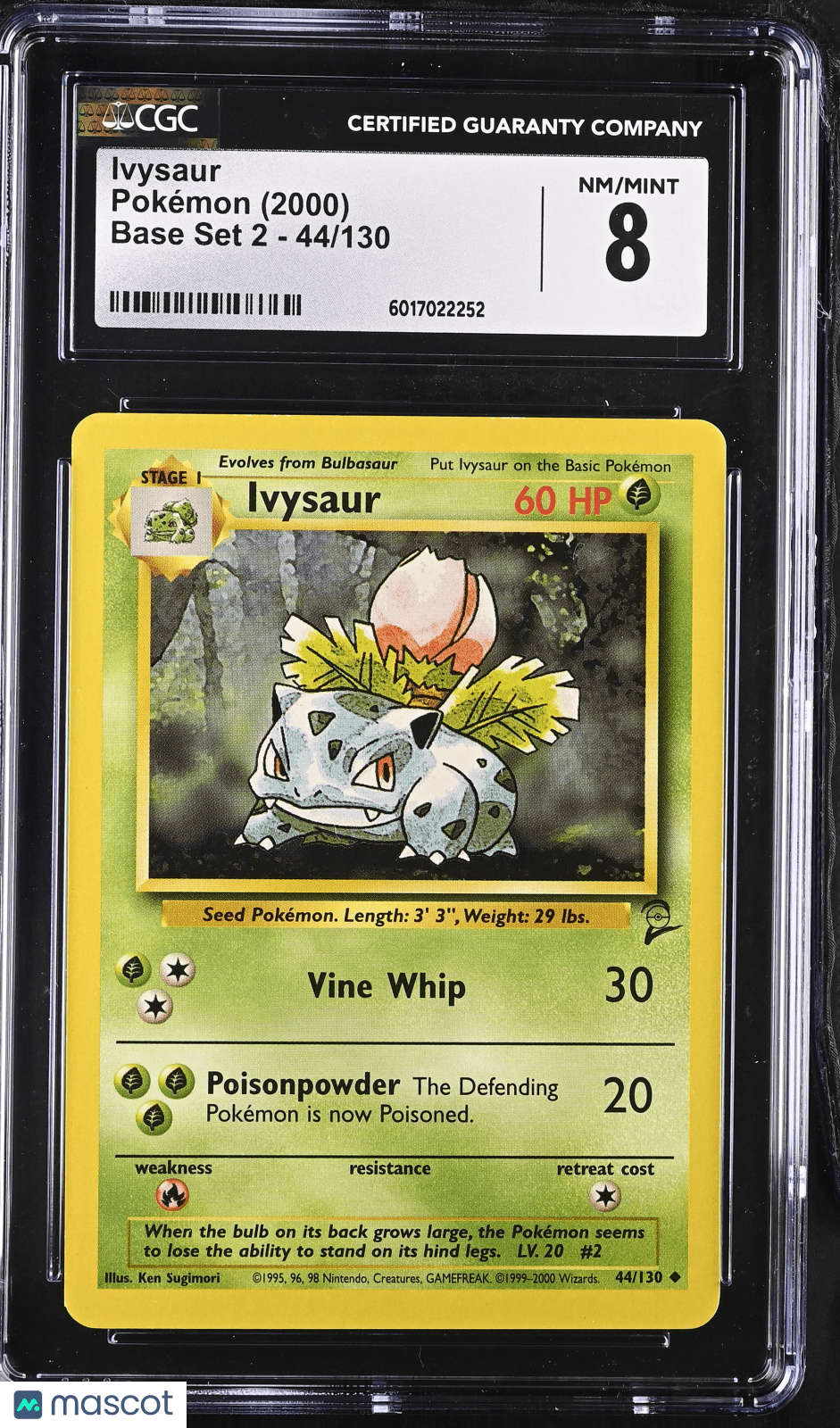 2000 Pokemon Ivysaur 44/130 44/130 CGC 8Graded TCG/CCG Main image