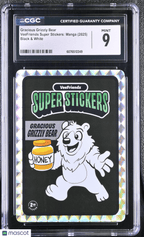 2025 Veefriends Super Stickers: Manga Gracious Grizzly Bear Black & White CGC 9Graded Sports Cards