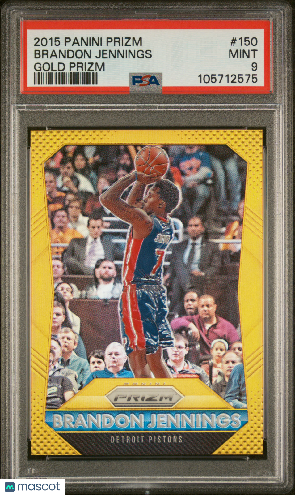 2015 - 16 Panini Prizm Brandon Jennings 150 Gold Prizm 05/10 PSA 9Graded Sports Cards Main image