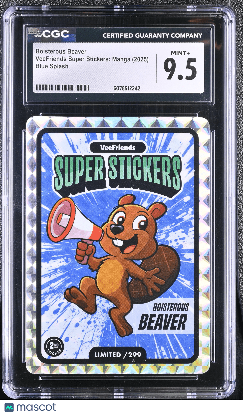 2025 Veefriends Super Stickers: Manga Boisterous Beaver Blue Splash /299 CGC 9.5Non - Sports Cards