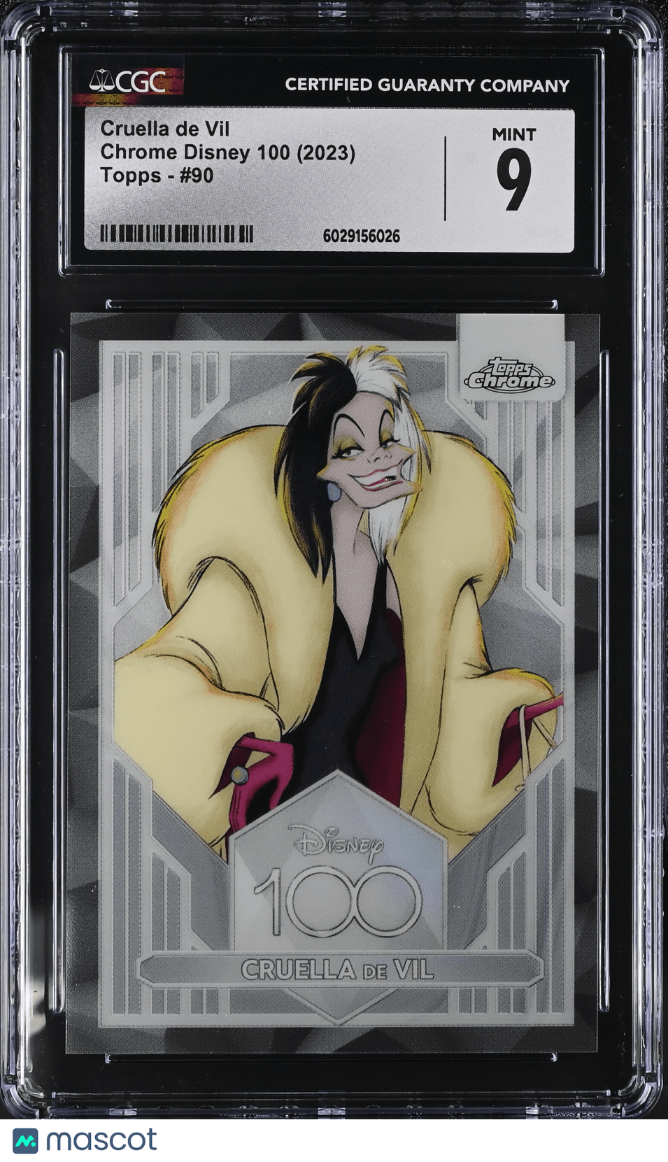 2023 Disney Chrome Disney 100 Cruella De Vil 90 CGC 9Non - Sports Cards